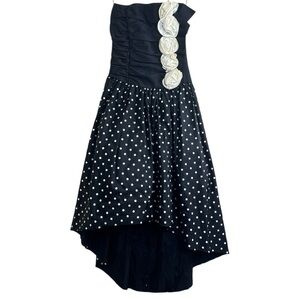 Vintage 80s Gunne Sax Polka Dot Hi-Low Dress Size: 9/10 NWT